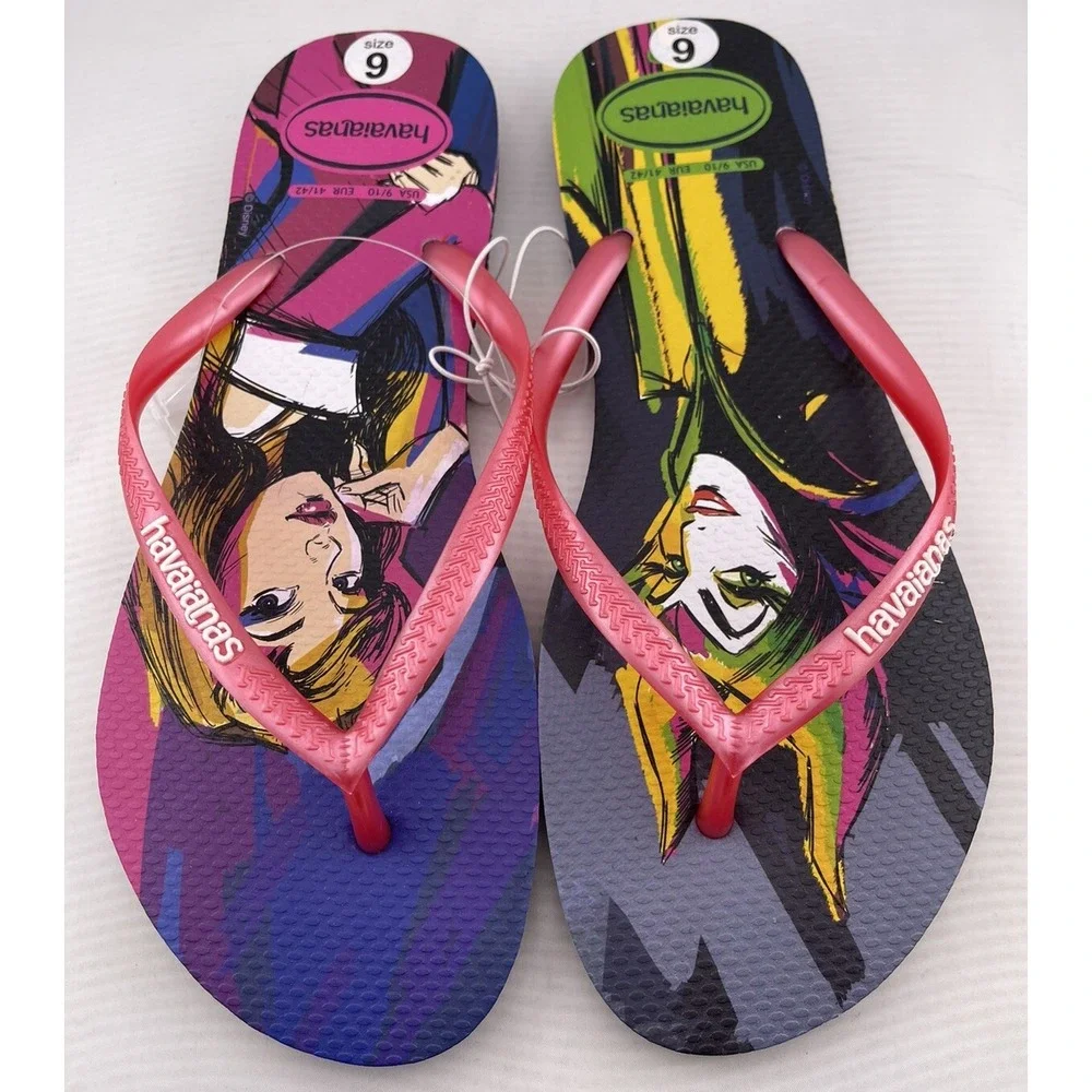 US 9/10 Havaianas Disney Villains Slim Flip Flop Sandals - Picture 2 of 7